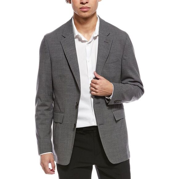 Todd Snyder MensPinstripe Wool-Blend Sutton Jacket Grey